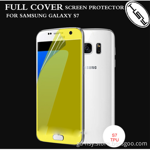 Crystal Clear Soft Tpu Screen Protector Film For s7 edge Full Cover Screen Flim